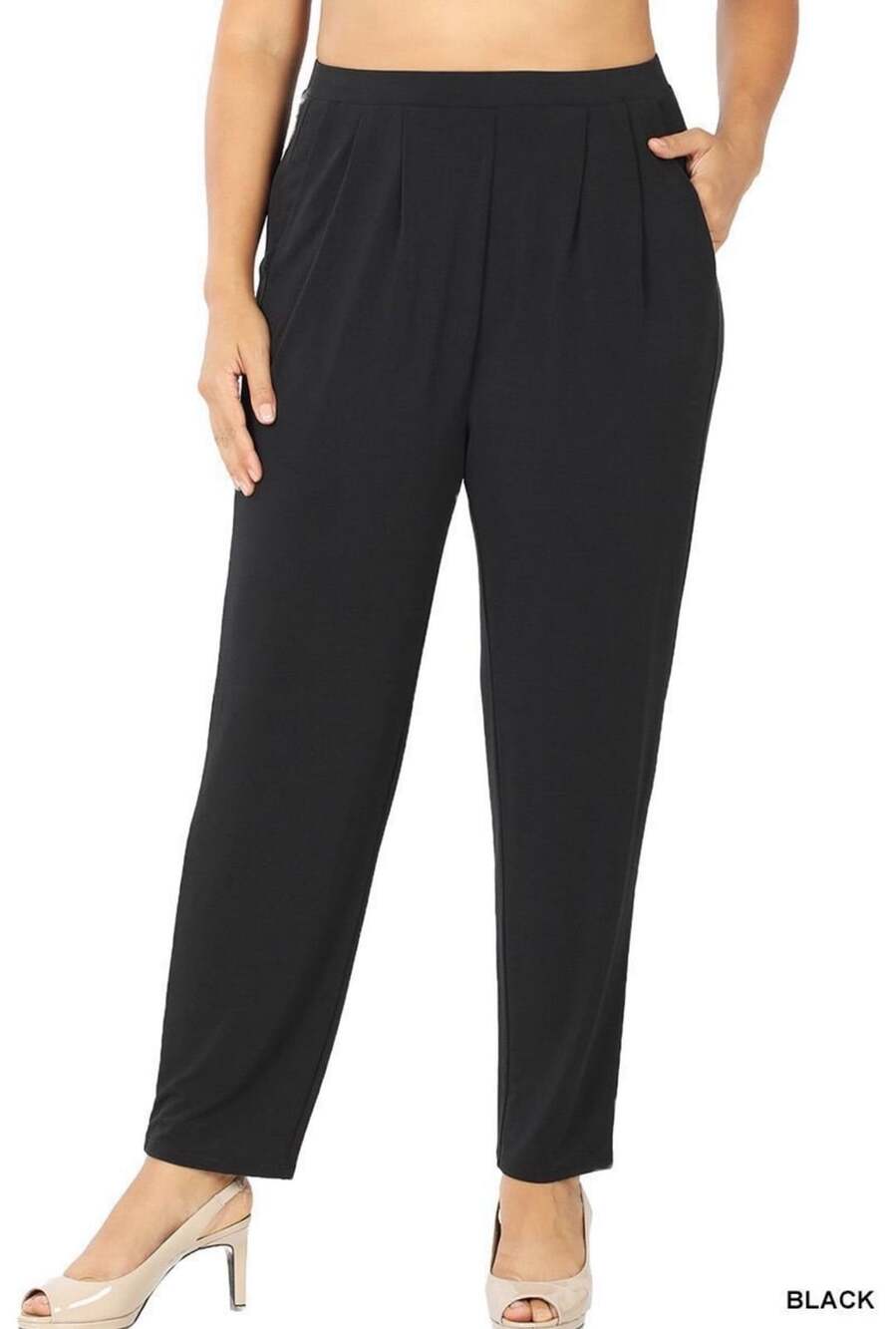 Zenana Pleated High Waist Pants with Side Pockets